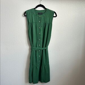 Lane Bryant Forest Green Sleeveless Midi Dress